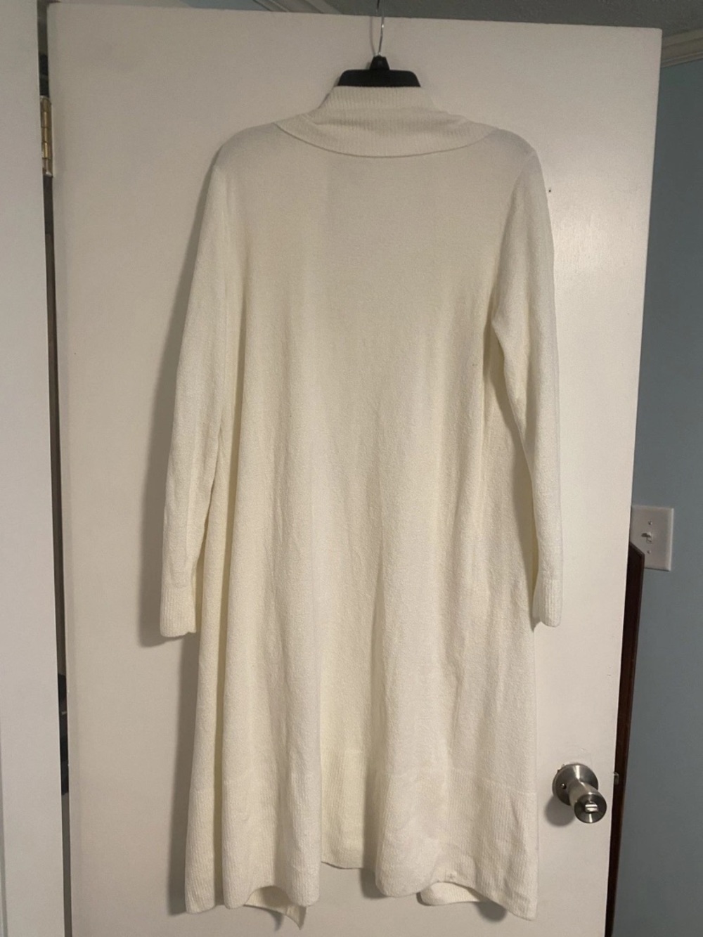 NWT Barefoot Dreams CozyChic Cardigan Duster Womens L Pearl Ivory/White Lux Soft - Picture 7 of 7